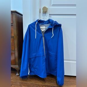Blue weatherproof rainjacket
